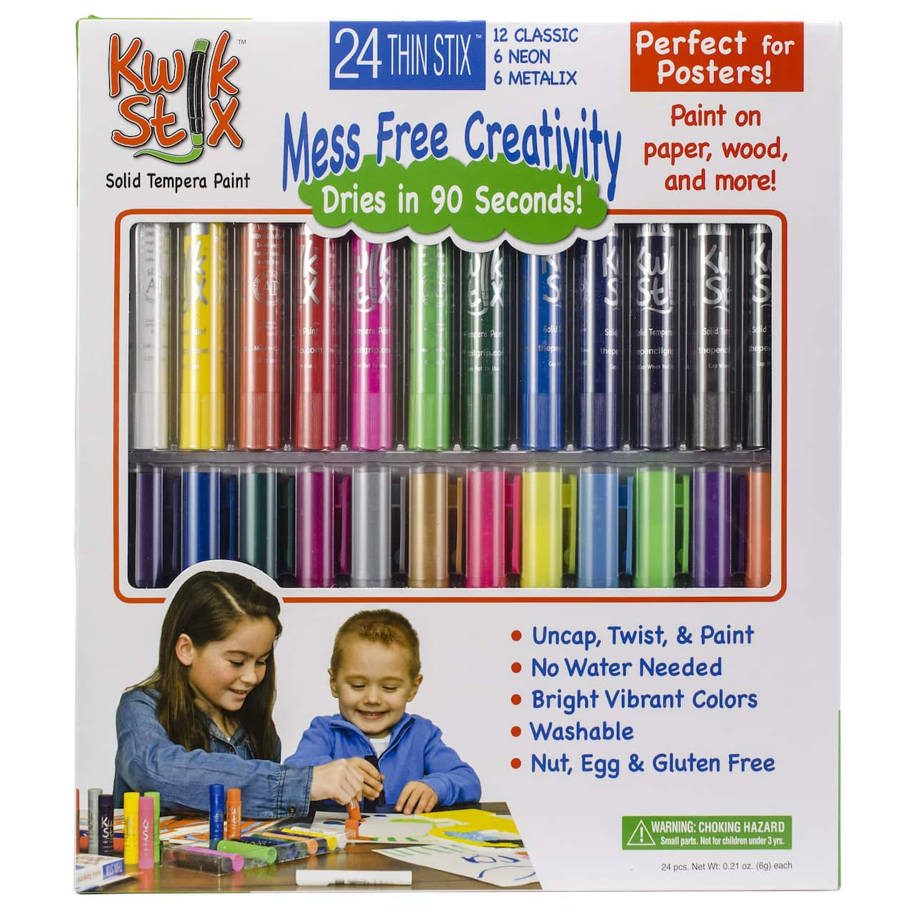 Kwik Stix™ Thin Stix™ 24 Color Tempera Paint Set